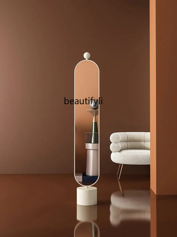 

zq Nordic Mirror Full-Length Mirror Dressing Mirror Home Floor Mirror Girl Bedroom Rotatable Full-Length Mirror