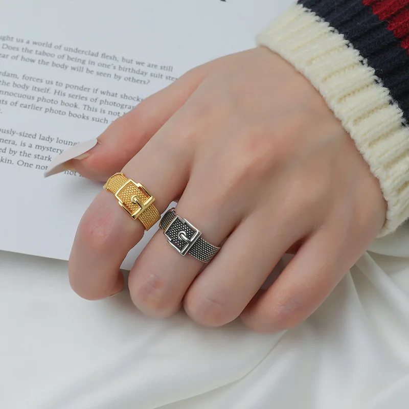 

Новинка 2022, роскошные украшения из серебра пробы, простой дизайн, пряжка для ремня, Открытое кольцо, индивидуальные креативные подарки для м...