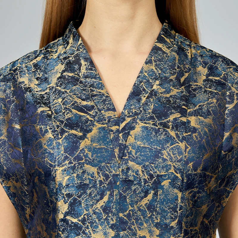 Женские платья из жаккарда с V-образным вырезом 24 м/м