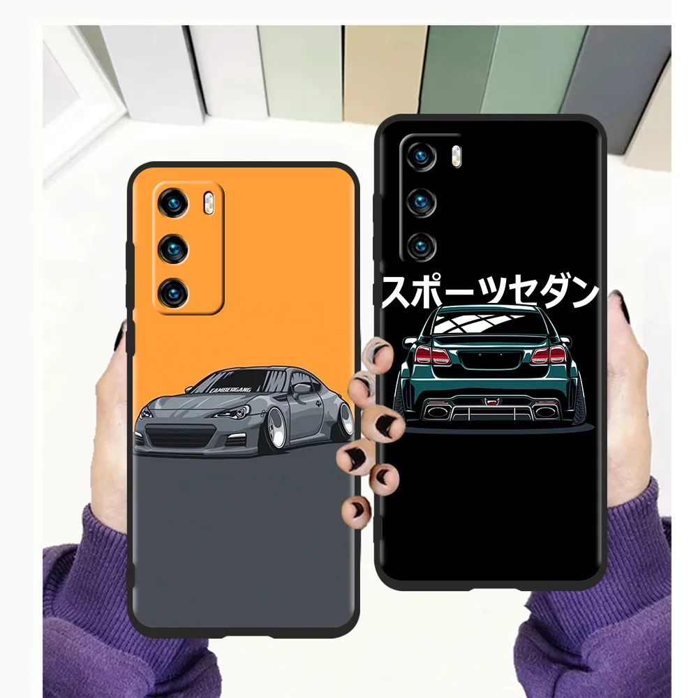 

Чехол для телефона в японском спортивном автомобиле Jdm Drift для Huawei P50 P40 P30 P20 Pro P Smart Z Y6 Y7 Y7A Y9 Y6P Y9S 2019 P50 P40 P30 P20 Lite E