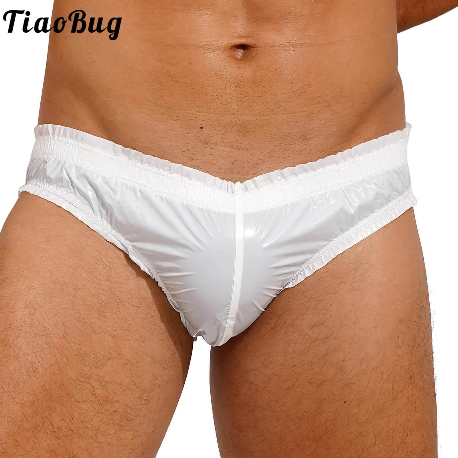 

Mens Water Resistant Briefs Pool Party Underwear Black White Low Rise Elastic Waistband Bulge Pouch Underpants Bikini Swimwear