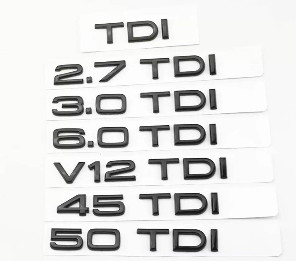 3D буквы ABS 2.0TDI 2.7TDI 3.0TDI 35TDI 40TDI 45TDI 50TDI 55TDI Эмблема для Audi a3 A4 A6 A3 Q7 Q3 Q5 Наклейка на