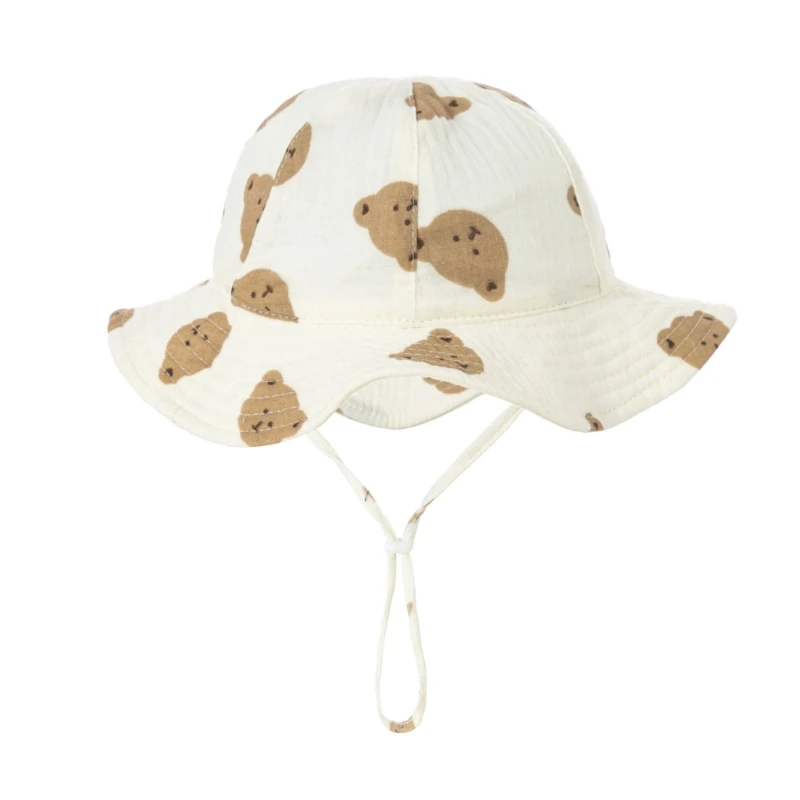 

Baby Fisherman Hat Wide Brimmed Bucket Hat for Toddler Girls Infant Sun-proof Print Hat Floppy Caps Newborn Accessories