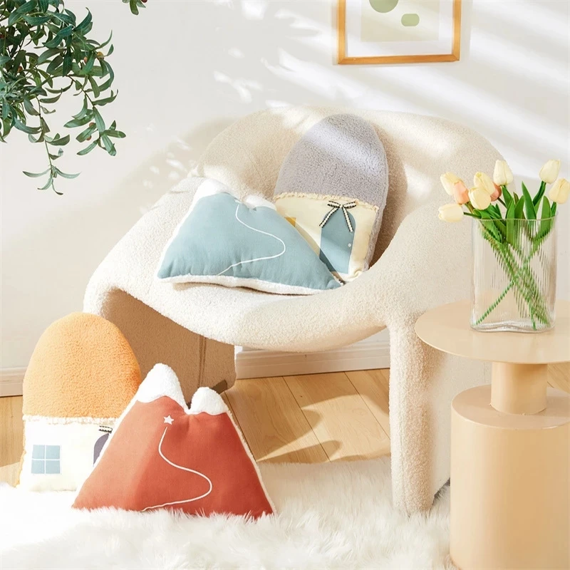 

1pc 30cm Simualtion Creative Plush Hill Pillow Super Soft Mountain&House Toys Home Sofa Cushion For Kids Birthday Gift
