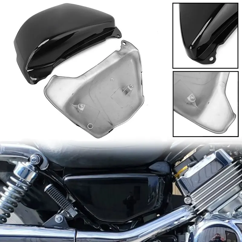 

2Pcs Black Motorcycle Battery Side Fairing Cover Left Right ABS Protector Guard For Honda Magna VF750 VF750C 1994-2004
