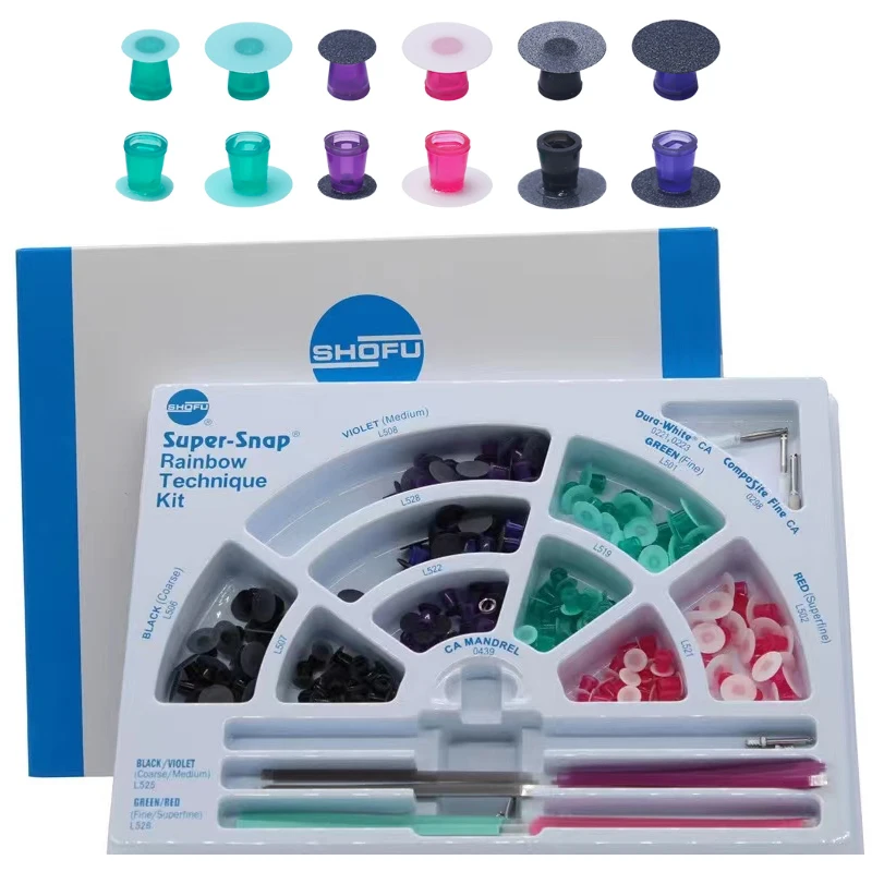 

Small/Large Set SHOFU Super-Snap Rainbow Technique Kit Polishing Discs CA 0500 Dental Polishing&Finishing System Instrument
