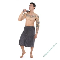 mens two piece sports and fitness bathrobe absorbent towel beach towel microfiber bath towel hotel home bath skirt
