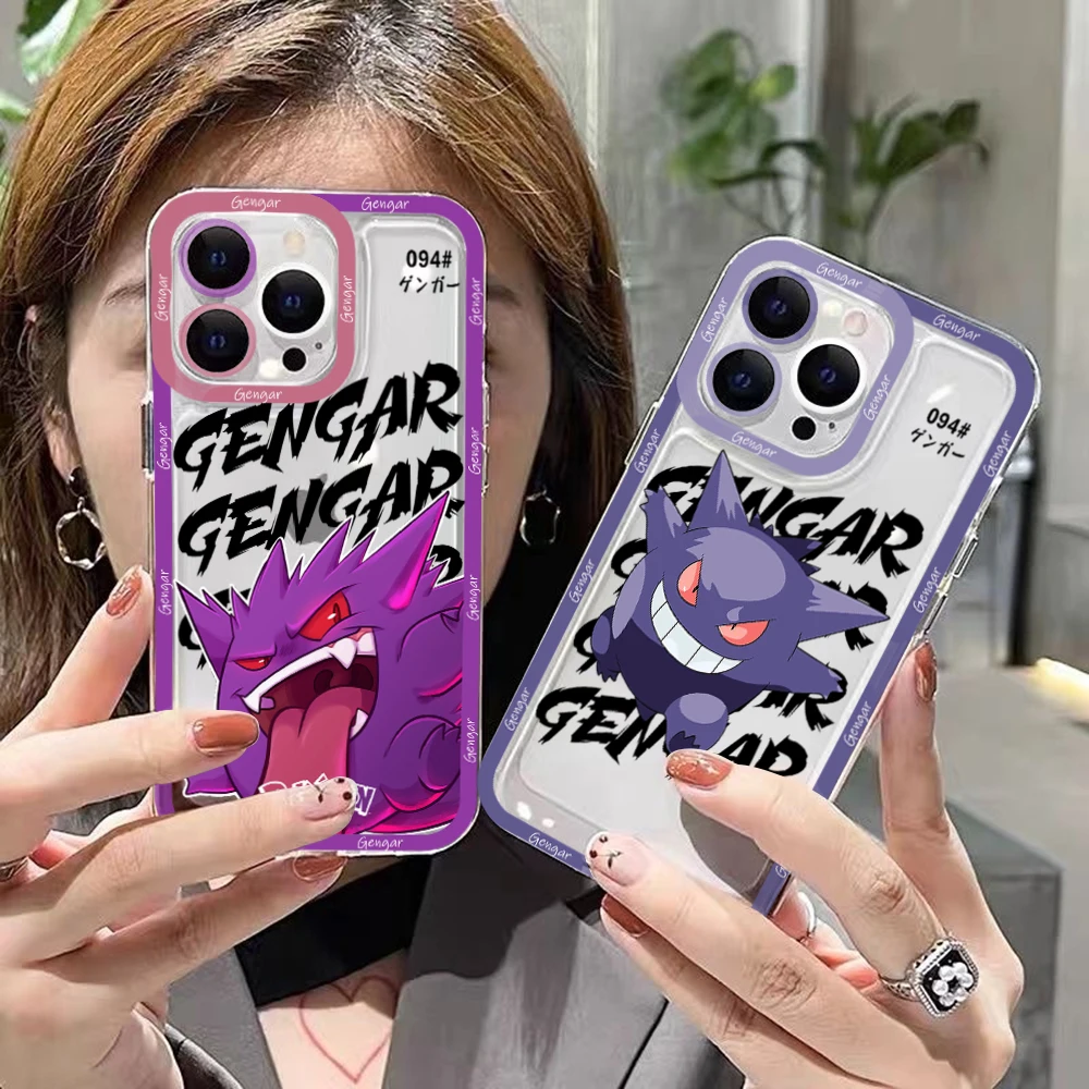 

Cartoon Pokemons Gengars Phone Case for IPhone 14 13 12 Mini 11 Pro Max X XR XS 7 8 SE 2020 Plus Soft Silicone Transparent Cover
