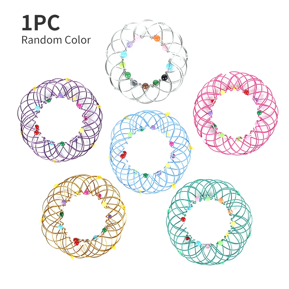 

Durable Mandala Decompression Toy Flower Basket Shape Changing Iron Gift Stress Relief Random Color Portable Desktop Ornament
