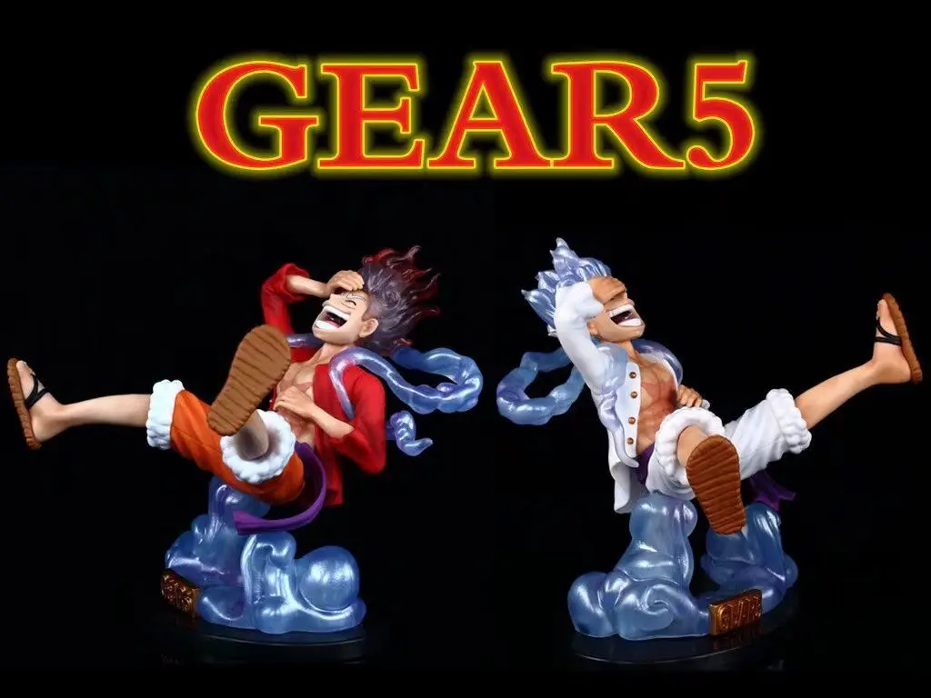 

Instock 17CM One Piece GK Five Gear Sun God Luffy Ghost Island Final Battle Fruit Awakening Nika Model Anime Figure Toys