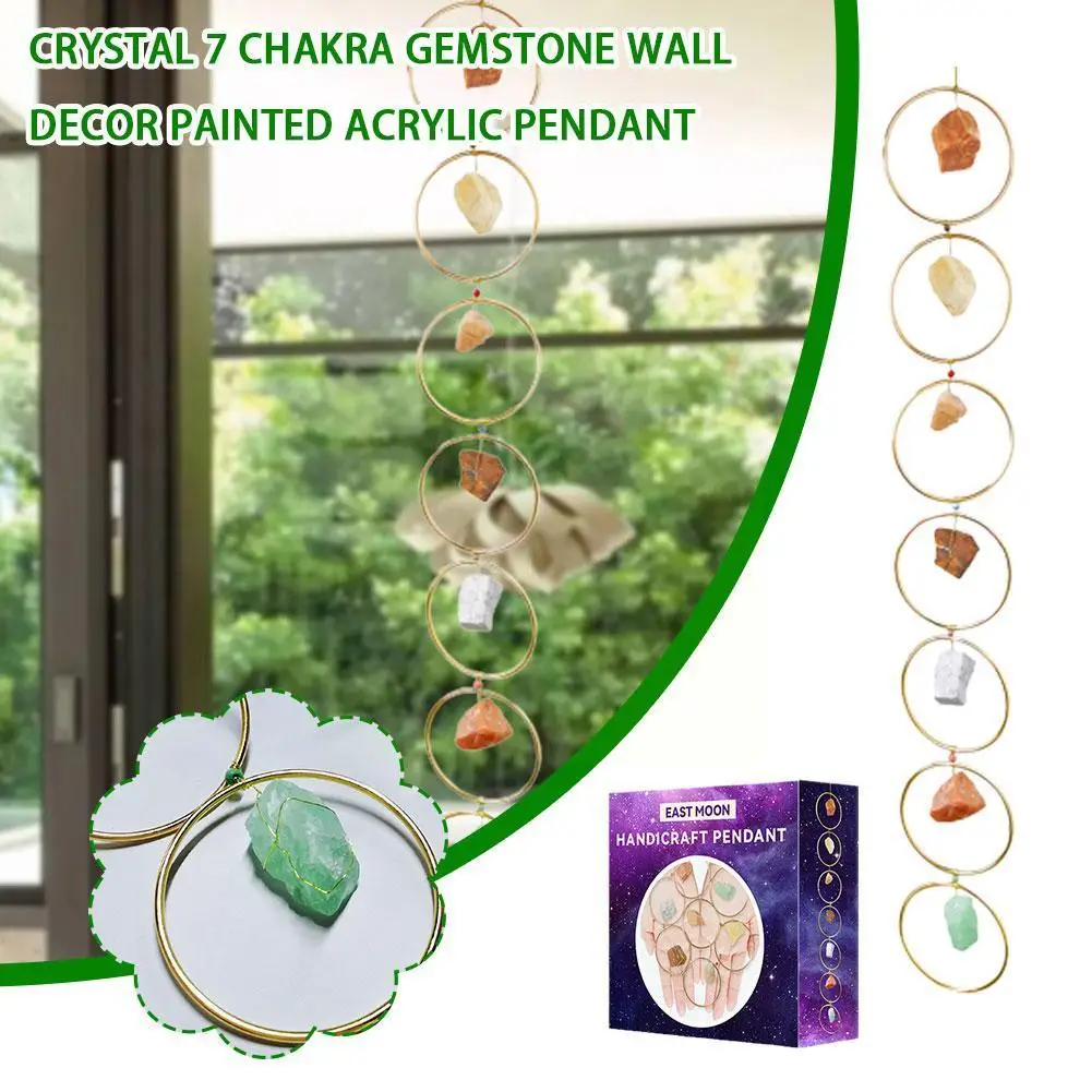 

7 Chakra Gemstone Wall Decoration Natural Irregular Crystal Pendant Window Meditation Hanging Ornament For Home Living Room Q8p5