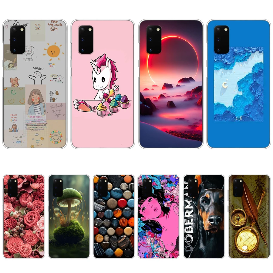 Цветной Силиконовый ТПУ чехол для Samsung Galaxy s20/FE