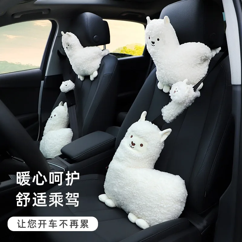 

Cartoon Car Headrests, Winter Plush Alpaca Car Neck Protectors, Pillows, Warm and Comfortable Car Interior Products