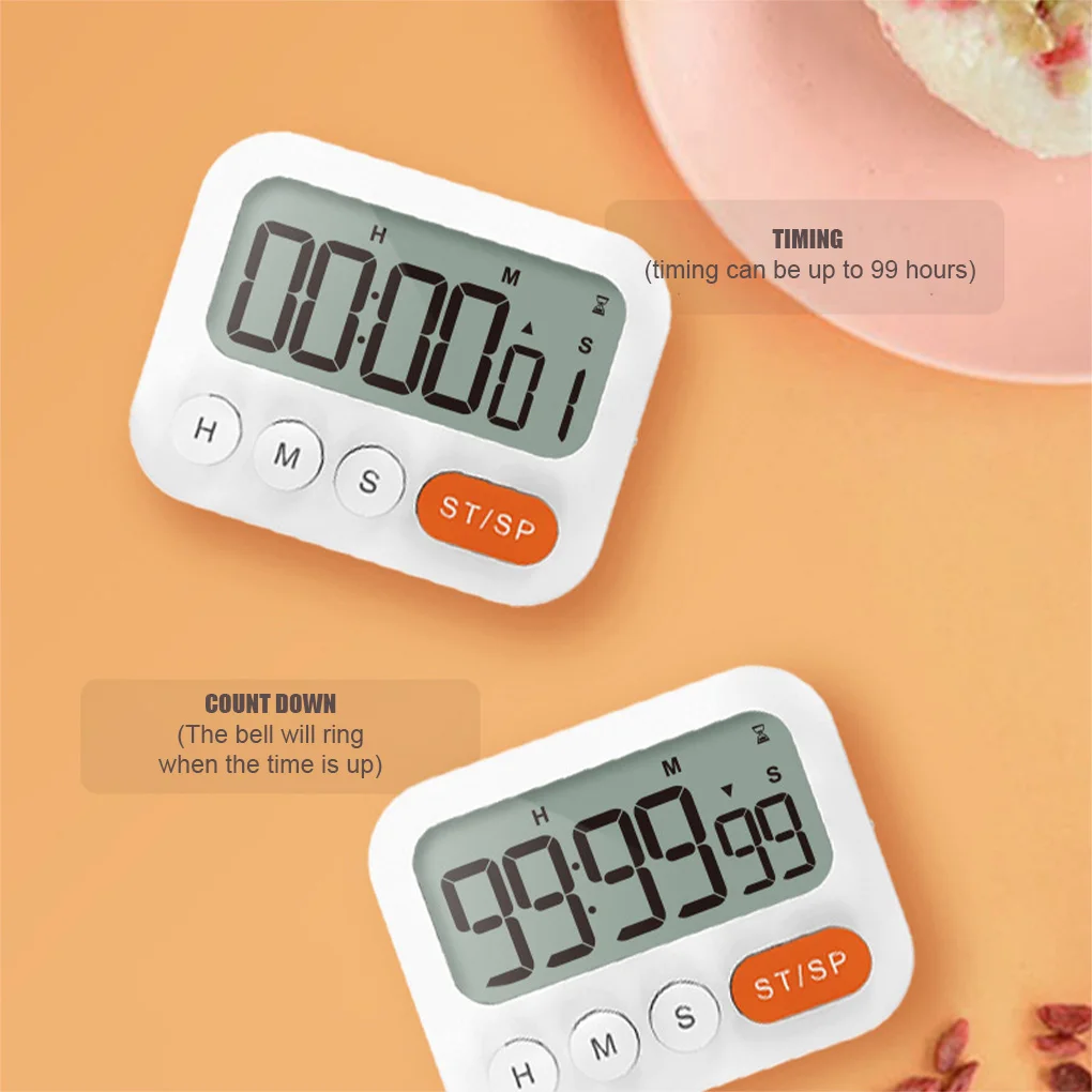 

Tabletop Cooking Timer Living Room Digital Countdown Alarm Grilling Large Display Battery Powered Electronic Stopwatch
