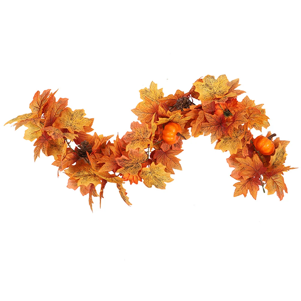 

Outdoor Christmas Decorations Simulated Maple Leaf Rattan Mantel Thanksgiving Fall Leaves Vines Garland