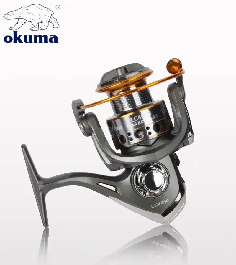 Фото Высокоскоростная рыболовная спиннинговая катушка Okuma 5.2:1, антикоррозийная, для морской и пресной воды, с передним и задним фрикционом, нагрузка до 10 кг №2