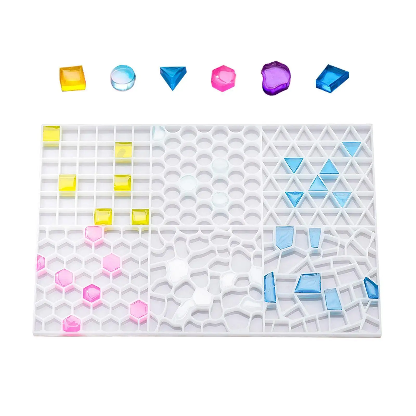 

Mosaic Particle Epoxy Resin Mold DIY Silicone Grinding Bottle Cup Decoration Wave Cushion Dot Tool Collage Homemade Creativ A3O8