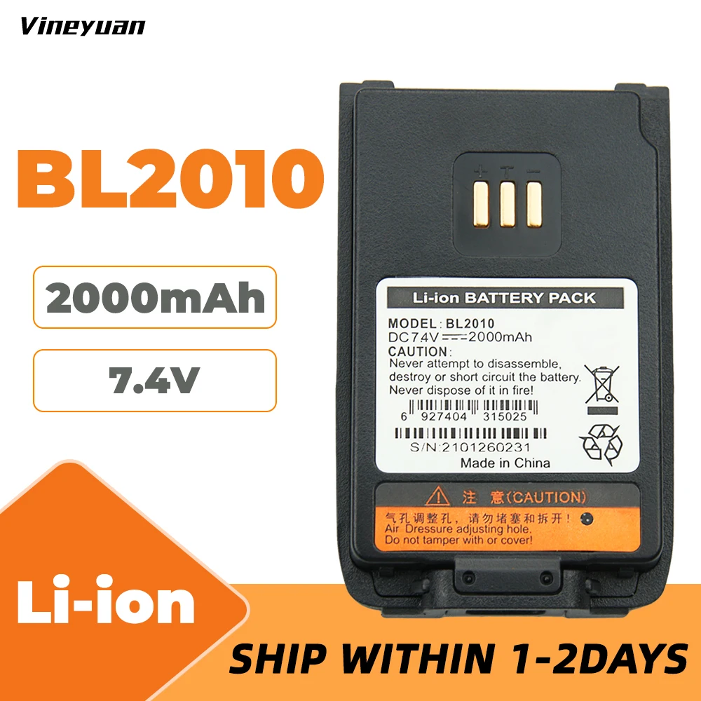 Hytera-Batería de 2000mAh BL2010 (gruesa) para Hytera PD500 PD530 PD560 PD600 PD680 TD500, Radios de dos vías, BL1504 (delgada) BL2020 (gruesa)