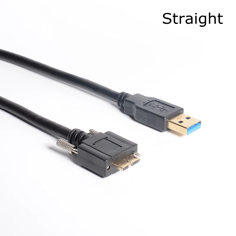 USB 3.0 A male To Micro B Cable left right up down angle 90 Degree male With Locking Screws 5Gbps 0.3m 1m 1.8m 1FT 6FT images - 6