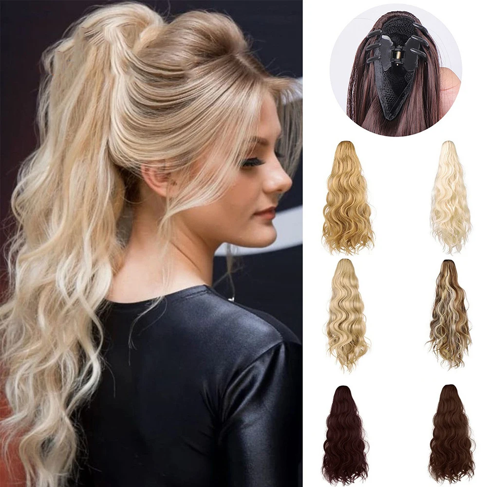 

46cm Hair Extensions Women Wig Ponytail Top Hair Claw Clips Invisible Small Clip Wave Wig Silky Hairpins Hair Accessorie Styling