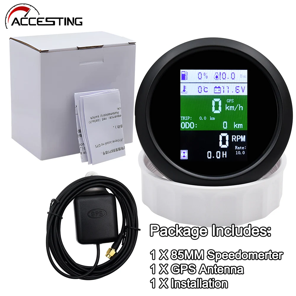 Цифровой Мультиметр 6-в-1 85 Мм GPS-спидометр С Тахометром Уровень Топлива