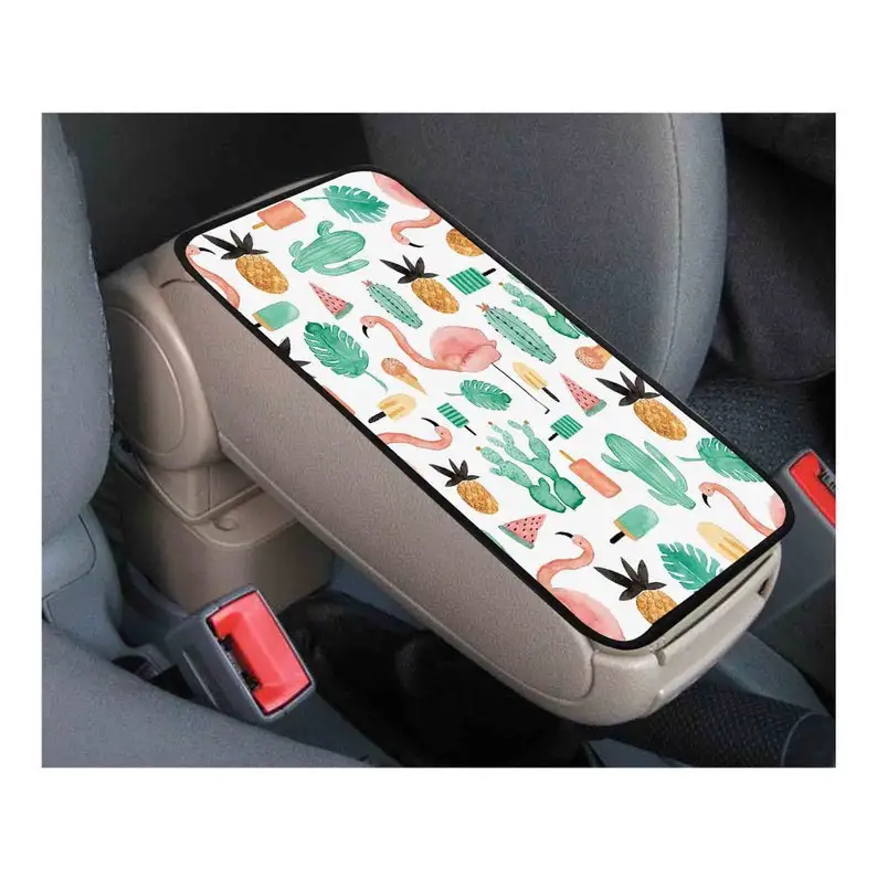 

Hawaii Car Center Cover, Flamingo Pineapple Art Armrest Pad, Universal Seat Box Console Cover Accessories, For SUV Truck Trailer