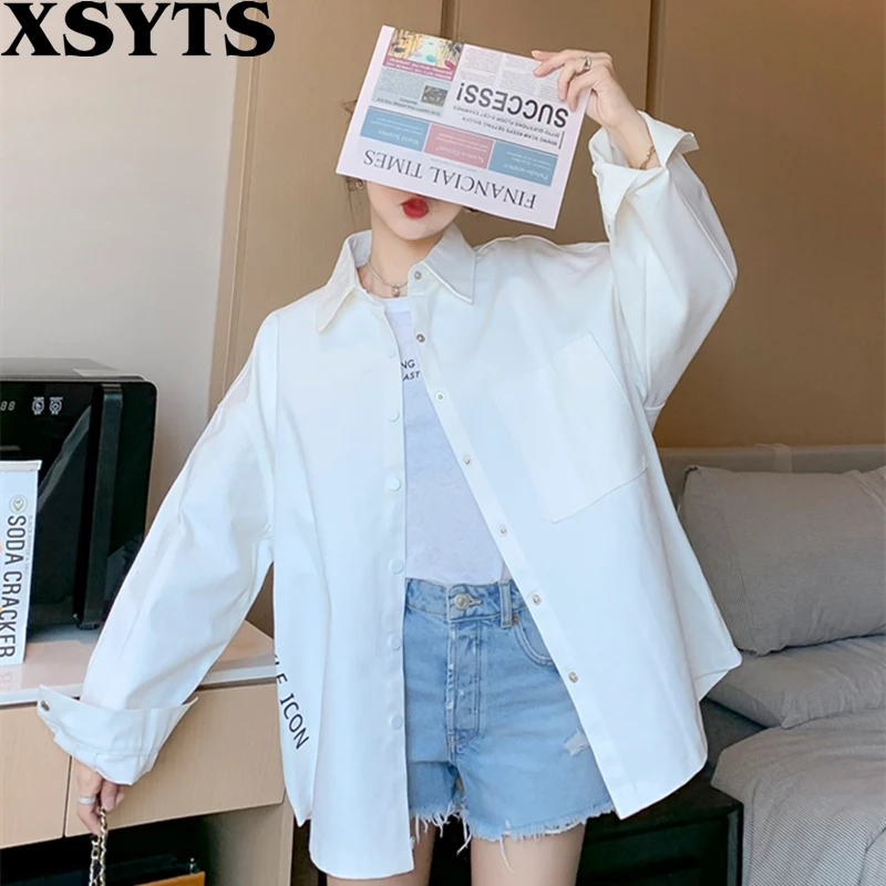 

Printed Denim Shirt Jacket Women 2022 New Loose Shirt Korean Fashion Blouse Female Long Sleeve Denim Shirt Blusas Mujer De Moda