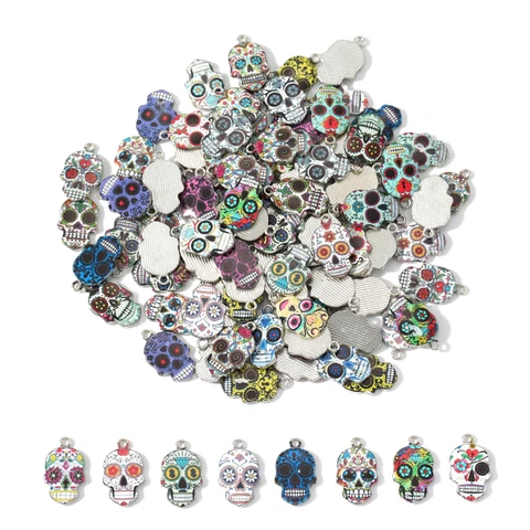Подвески череп "День мертвых", 10 шт.