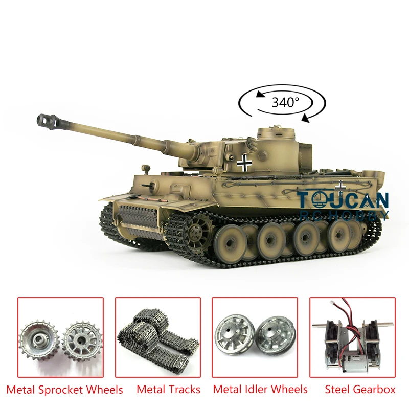 

Henglong Upgraded Ver 1/16 Yellow 7.0 Metal Version German Tiger I RC Tank 3818 Metal Tracks Idlers Sprockets Th17265-SMT7