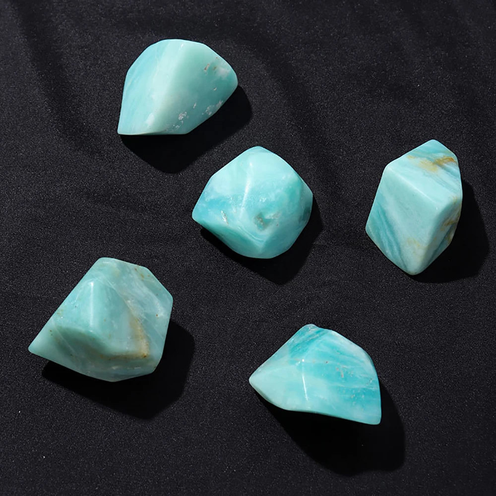 Natural Crystal Gemstone Rough Amazonite Stone Irregular Geometric Polished with Shape Decorative Ornaments Gift Making