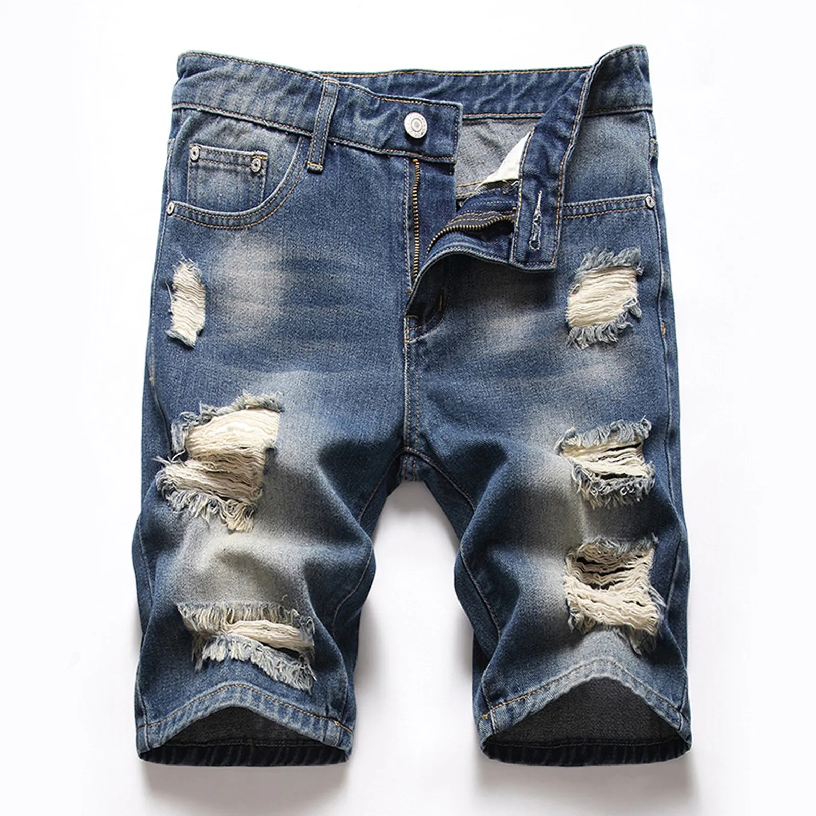 

Distressed Men's Size Denim Casual Retro Shorts Men's pants
