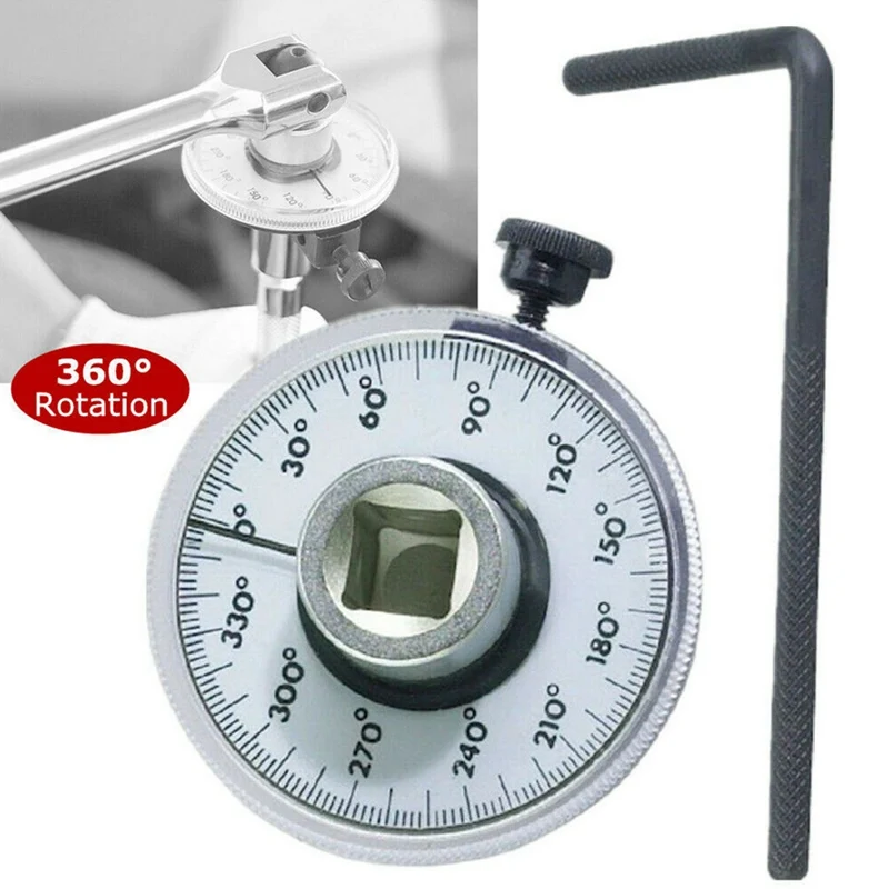 

Drive Torque Wrench Professional Adjustable Angle Gauge Meter Measure Tool 360 Degree Rotation For Car Garage Tool 1/2" Inch