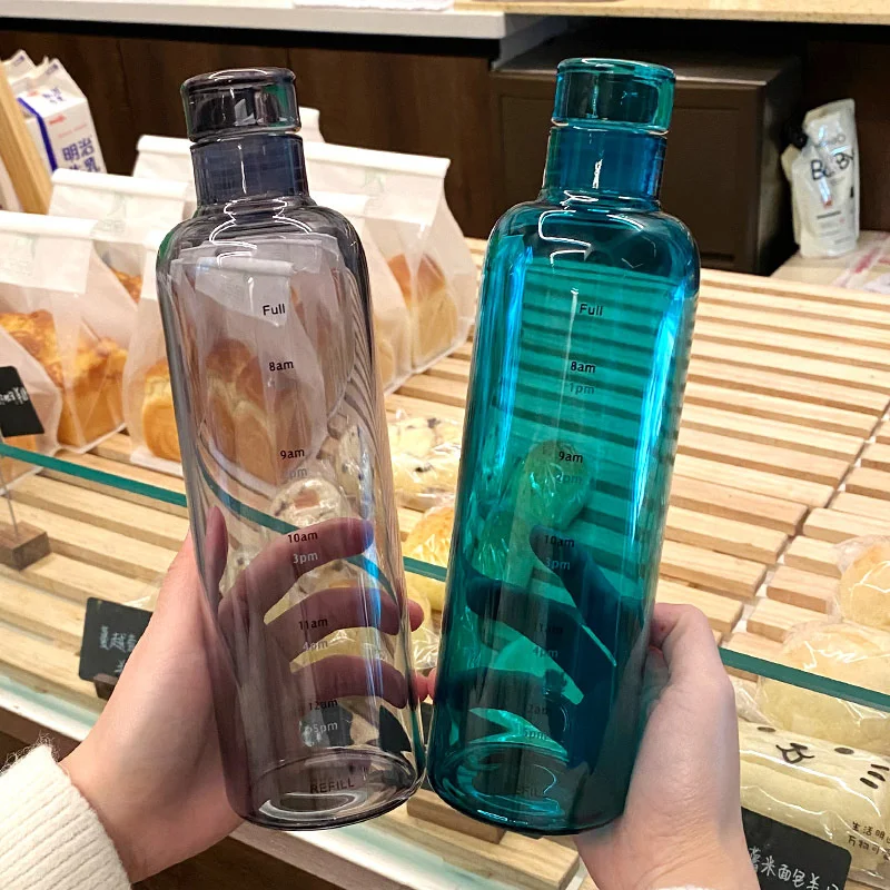 Time scale cup 2022 new net red glass drinking target glass bottle ins simple water cup high color value
