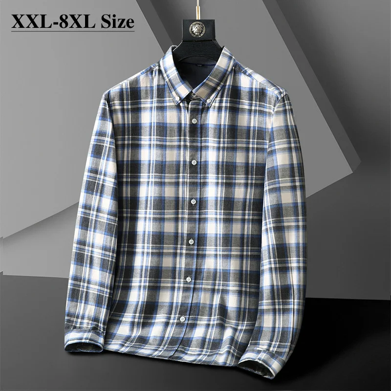 

Рубашка мужская с длинным рукавом, 100% хлопок, в клетку