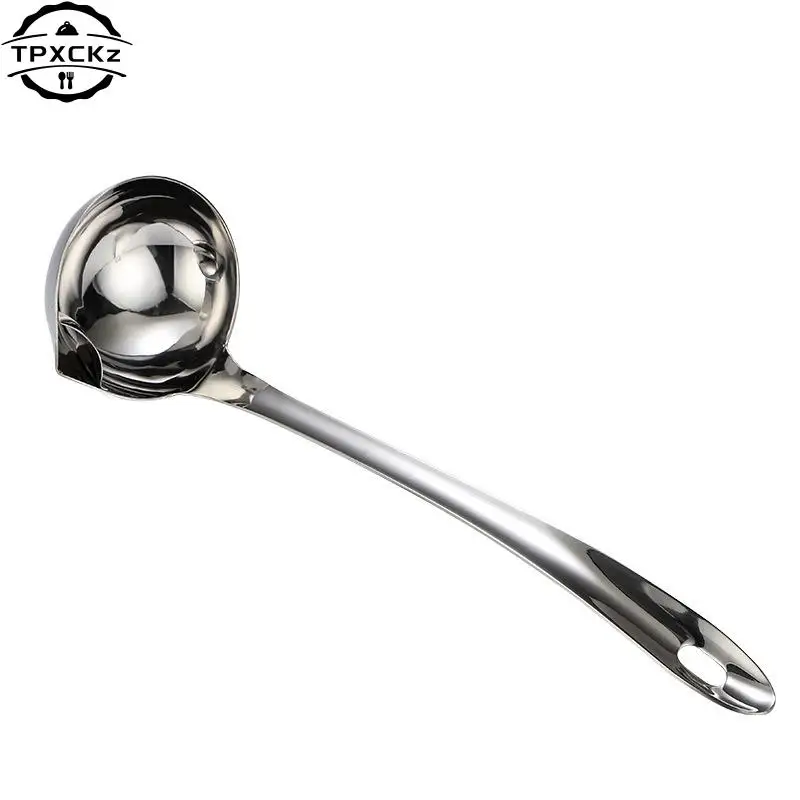 

Stainless Steel Soup Fat Oil Separator Ladles Skimmer Spoon Soup Colander For Kitchen With Heat Insulation Anti-scalding