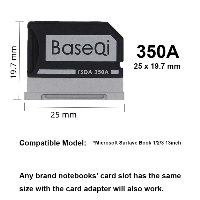 Baseqi алюминиевая фотовспышка для Microsoft Surface Book1/2/3 13 дюймов увеличение объема