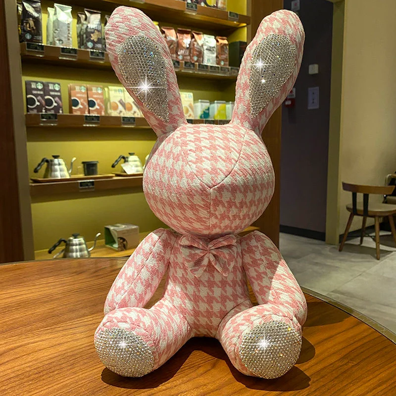 

Роскошный милый кролик, 38 см, «сделай сам», инкрустированный бриллиантами, плюшевый кролик, игрушки, креативные подарки, сопровождающие игрушки для украшения мебели