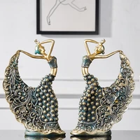 peacock dancer sculpture abstract art ornament statue nordic style for home decoration office accessories decor ceramics statue