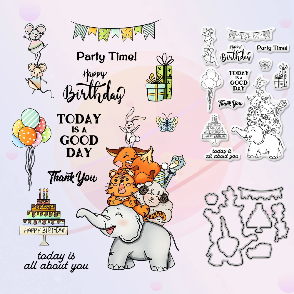 Декоративные штампы с животными для вечерние прозрачный штамп искусственные