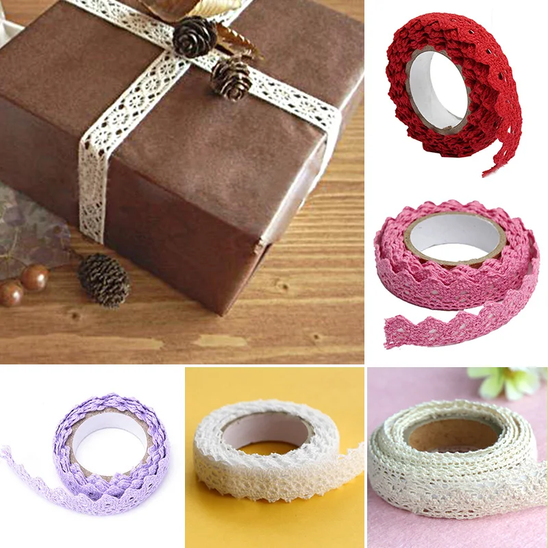 

1 м, 1,6 см, клейкая хлопковая односторонняя кружевная лента для рукоделия, канцелярские принадлежности, скрапбукинг, подарки, украшения, рукоделие