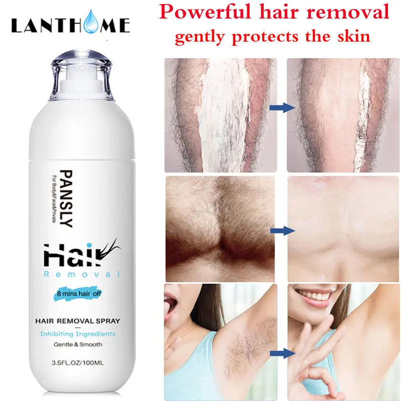 

Hair Removal Spray 2 in 1 Inhibitor Silky Permanent Painless Depilatory Cream Face Armpit Legs Arms Repair Skin Care Men Women