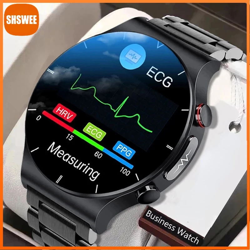 

For Xiaomi Huawei Men Smartwatch HD Full Touch Screen Fitness Tracker Smart Watch Men ECG+PPG Heart Rate Monitor Blood Pressure