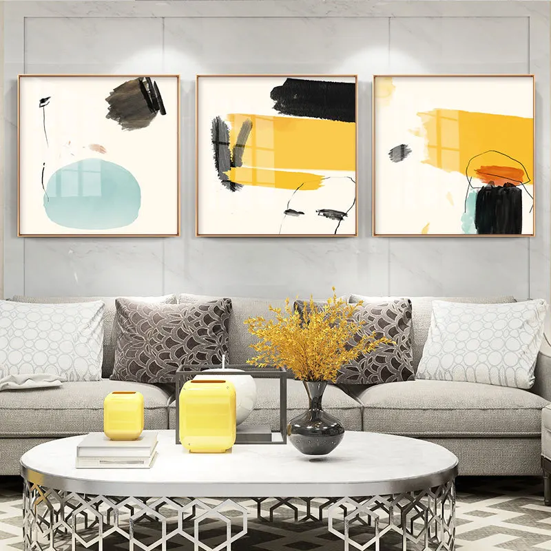 Декоративная абстрактная картина в скандинавском стиле для гостиной триптих с