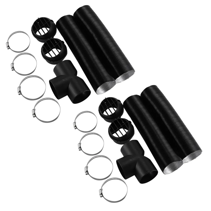 

2 Set 75Mm Car Auto Heater Pipe Duct T Piece Warm Air Outlet Vent Hose Clips Set For Parking Heater Webasto Eberspacher