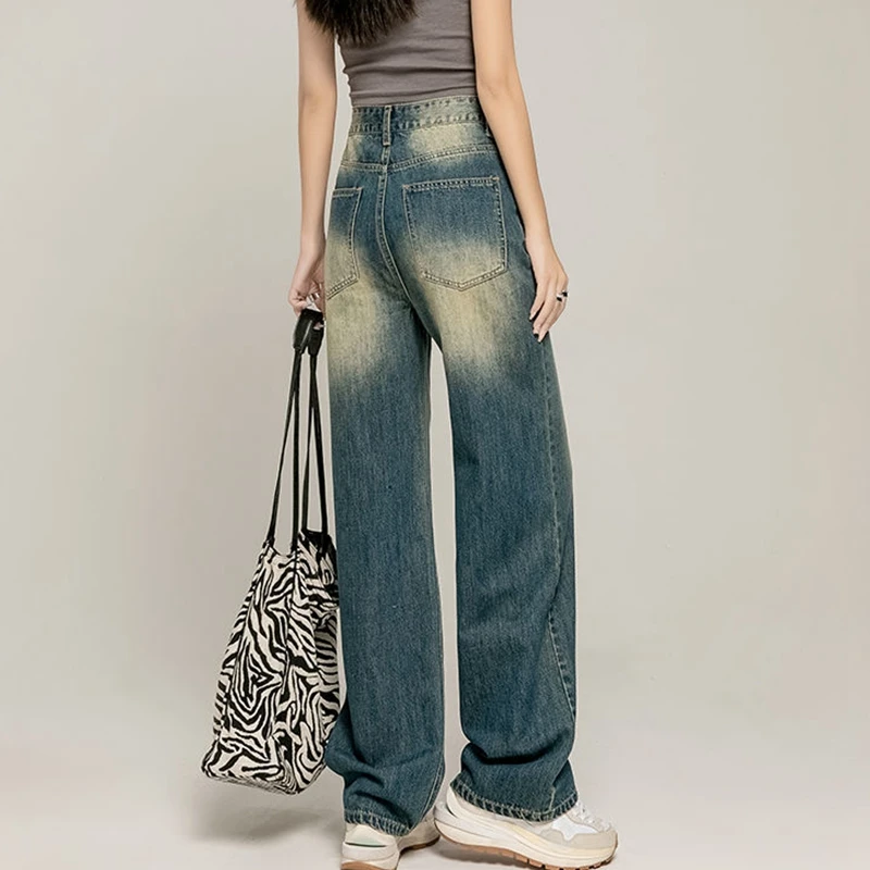 Baggy Jeans Women Jean Y2K Vintage Denim Pants Trousers Women Grunge Streetwear Cute Boyfriend High Waist Wide Leg Jeans Bananas