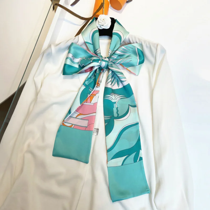 Осенне-зимний новый шарф ручная роспись двухслойный Печатный саржевый Атласный