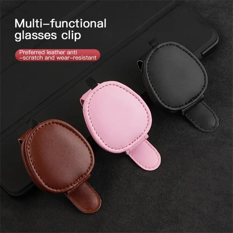 

Universal Car Sunglasses Frame Pu Leather Portable Card Holder Bracket Durable Sunglasses Bracket Car Interior Accessories
