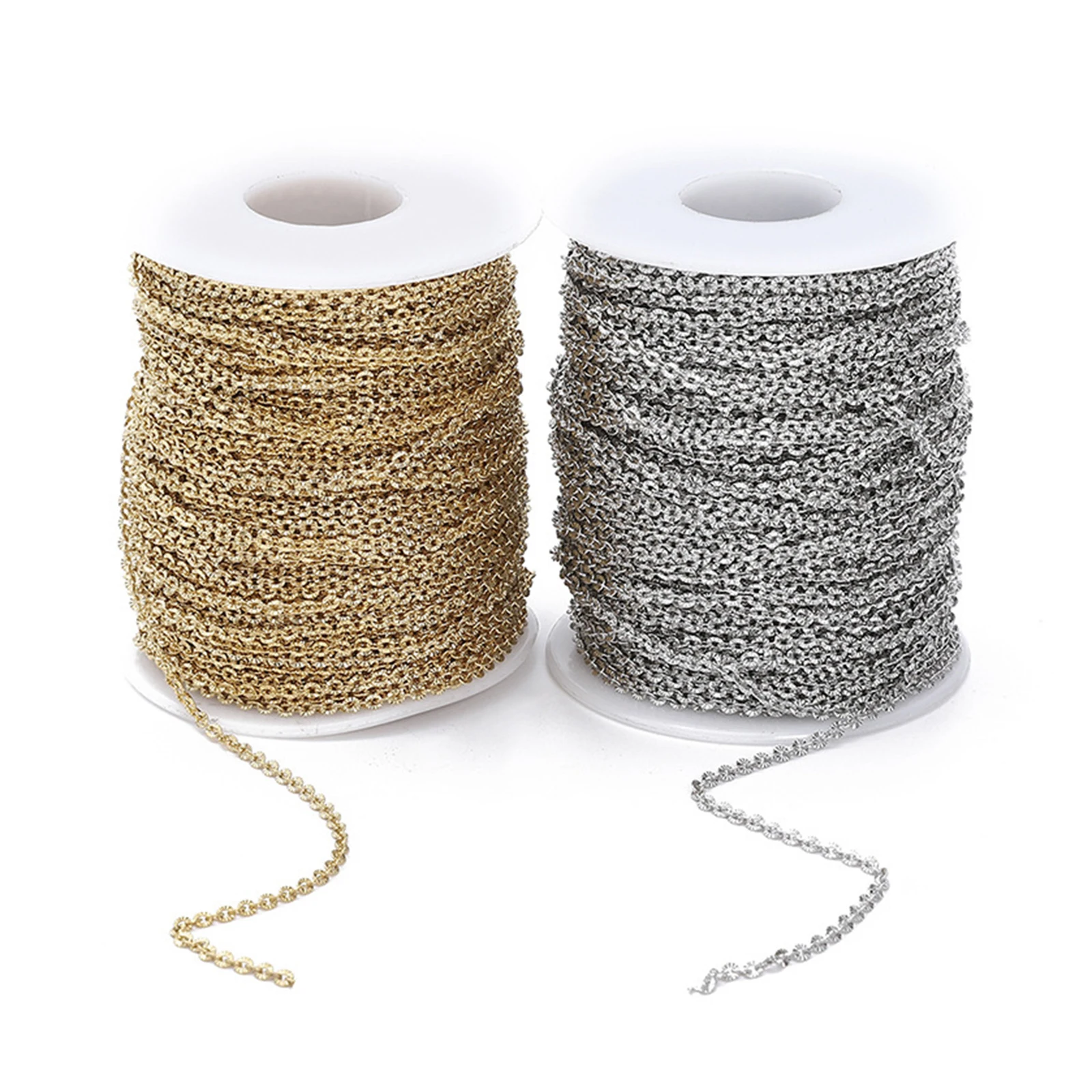 

Fashion Handmade Stainless Steel Textured Chain Gold Color DIY Making Necklace Bracelets Women Jewelry Findings,2.8mmx2.3mm,1M