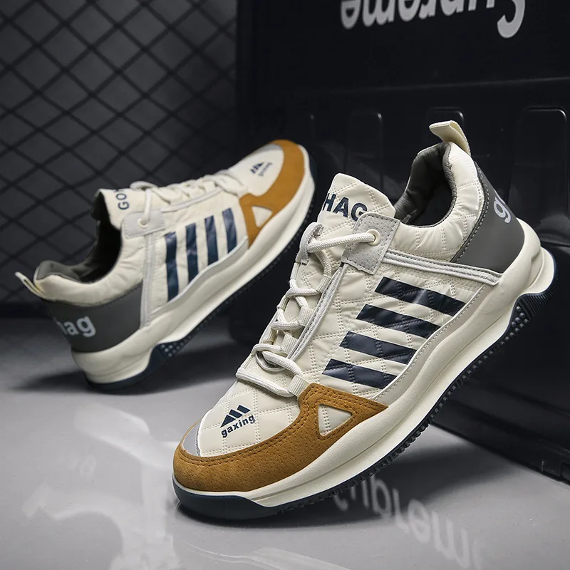 

Кроссовки мужские с толстой подошвой, повседневная обувь в полоску, спортивные сникерсы, модные весенние