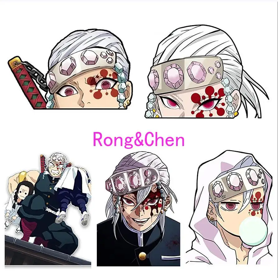 

Rongchen Trading Car Sticker Uzui Tengen Peeker Anime Demon Slayer Car Window Motorcycle Helmet Decal Vinyl Car Accessories PVC